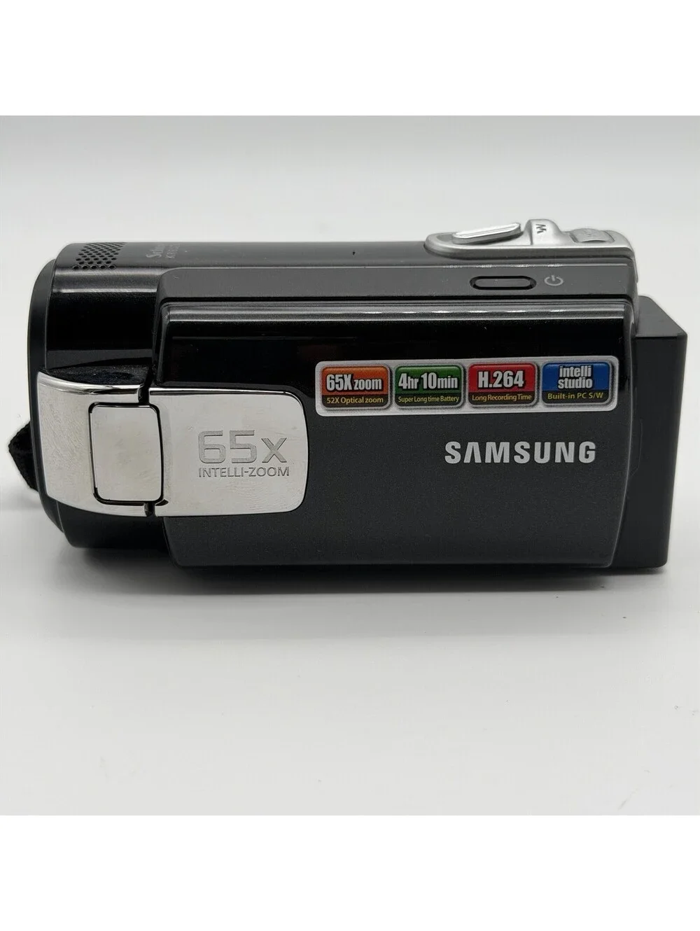 Samsung SMX-F40BN/XAA Digital Camcorder 65x Zoom Battery Charger Cables Bag